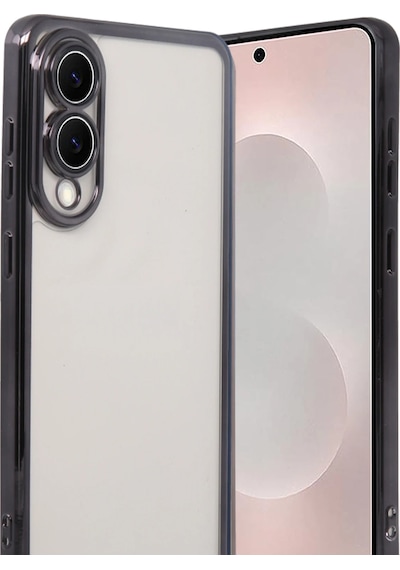 Ilkeshop Newface Samsung Galaxy Uyumlu S25 Edge Razer Lensli Silikon - Siyah Sıyah