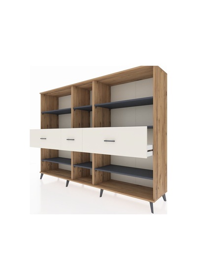 Hyperion Dolap 9 Raflı 3 Çekmeceli 220x44x163 Çam-antrasit/aytaş Çam-antrasit/aytaşı Hyperion Dolap 9 Raflı 3 Çekmeceli 220x44x163 Çam-antrasit/aytaş Çam-antrasit/aytaşı