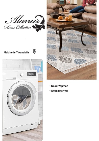 Dekoreko Kaymaz Taban Djt Salon Halısı Star Pamuk Saçaklı Modern 674m Bej