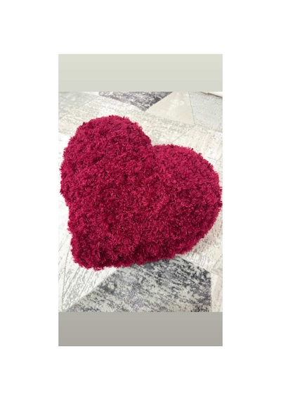 1 Adet Puffy Furlove 107 Elle Örülen Sevgililer Günü Kalpli Yastık Bebek Battaniyesi Örgü Ipi