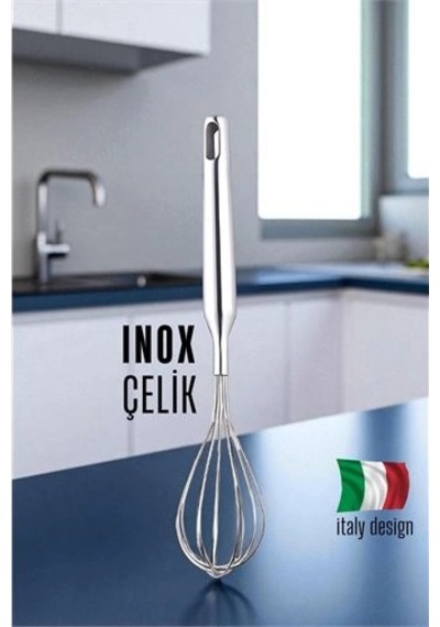 Inox Çelik Çırpıcı Italyan Dizayn 722006 Açık Gri