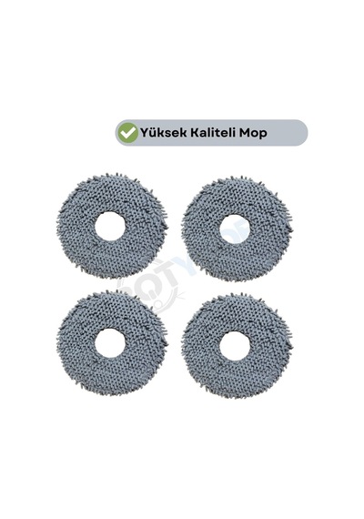 Roborock Qrevo Edge 2 Pro Uyumlu Mikrofiber Mop Bez 4 Parça