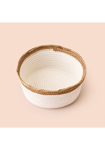 Living Boho Style Sepet - Beyaz / Bej - 18x8 Cm Çok Renkli