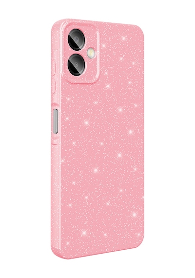Ariatech Galaxy Uyumlu A06 Kılıf Kamera Korumalı Simli Lüks Koton Kapak - Açık Pembe AÇIK PEMBE