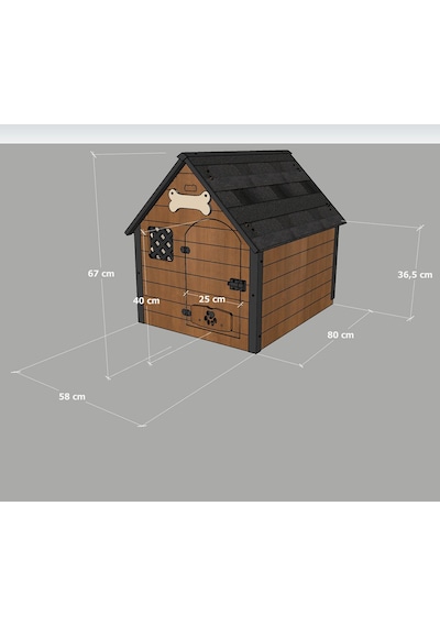 Mandu Isı Yalıtımlı Ahşap Köpek Kulübesi Medium