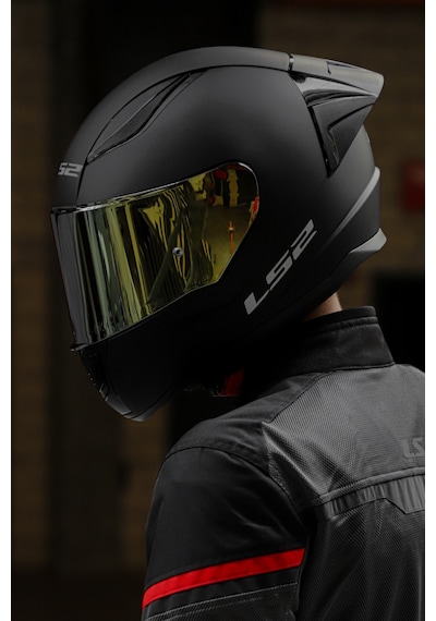 Ls2 Rapid Race Sarı Camlı Kask Mat Siyah