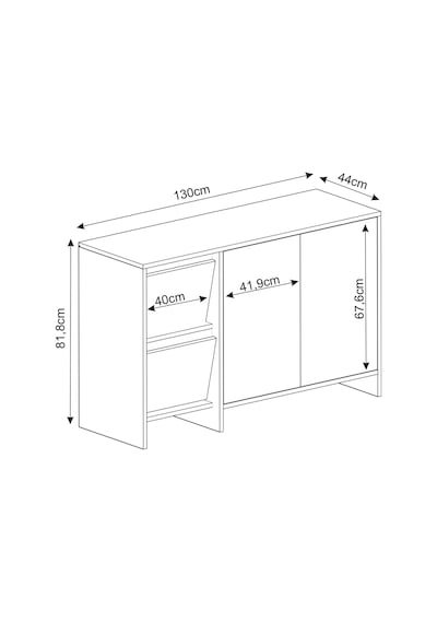 Laris 130 Cm Modern Konsol 4 Kapaklı, Yüksek Ayaklı, Minimalist Tasarım Siyah