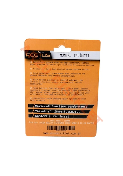Monero RC-10 Bisiklet Disk Fren Balatası Köşeli - Gri