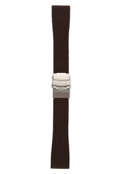 Çikolata Kahverengi Kauçuk Silikon Saat Kordonu 24Mm Slikon Kayış