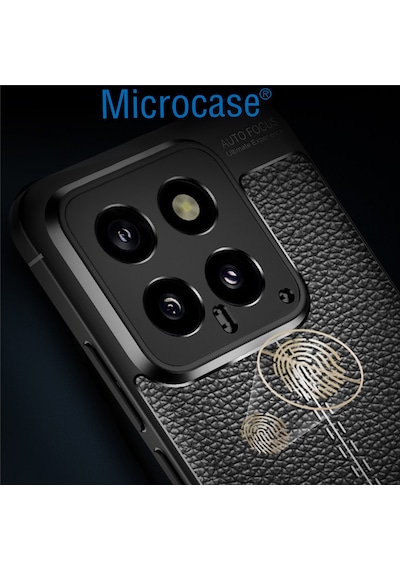 Xiaomi 14 Global Leather Deri Efekt Silikon Kılıf-al3337
