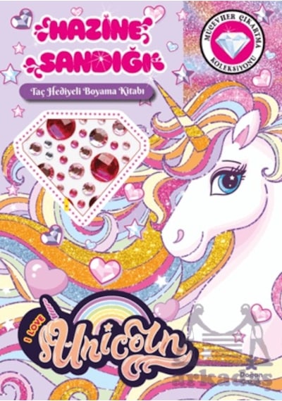 Unicorn - Hazine Sandığı Taç Hediyeli Boyama Kitabı Doğan Çocuk