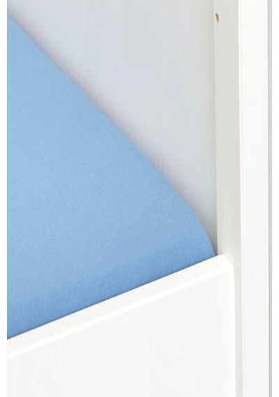 2 Adet 50x90 Cm Anne Yanı Lastikli Penye Kumaş Bebek Çarşafı-mavi-gri