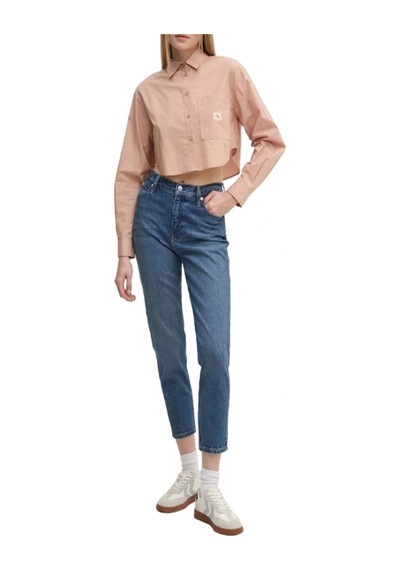Calvin Klein Woven Label Cropped Shırt Çok Renkli