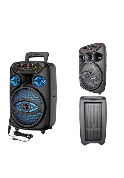Rgb Mikrofonlu Şarjlı Taşınabilir 8" Kablosuz Bluetooth Hoparlör Speaker