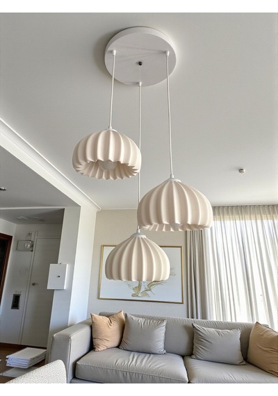 Solis Modern 3 Lü Sarkıt Avize Salon Ve Mutfak Aydınlatması Şık Bohem Tarz Nestvibe Beyaz