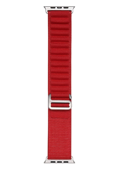 Mobilteam Watch 7 41mm Clo Band-74 Hasır Kordon-kırmızı