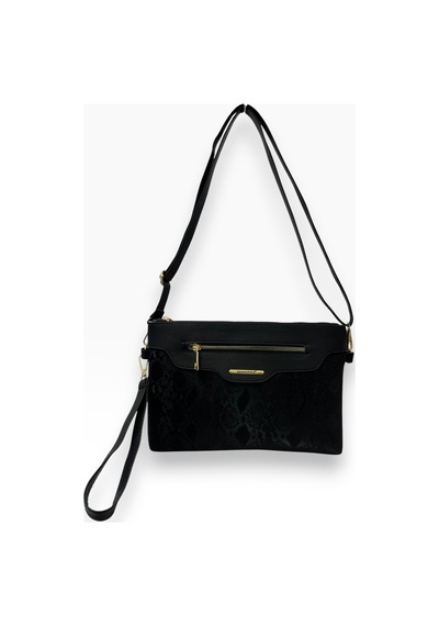 Sanmorris Kadın Suni Deri Ayarlanabilir Çapraz Ve El Askılı Portföy, Clutch Çanta S.siyah - S.siyah