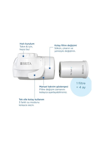 Brıta On Tap V Musluk Üstü Filtreleme Sistemi
