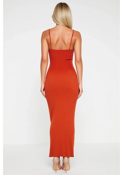 Benerly Kadın Boy Bodycon Elbise V Yaka İnce Askılı Kolsuz Ribana Örgü Tr Turuncu Benerly Kadın Boy Bodycon Elbise V Yaka İnce Askılı Kolsuz Ribana Örgü Tr Turuncu