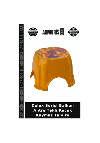 Delux Serisi Balkon Antre Tekli Küçük Kaymaz Tabure Çok Renkli