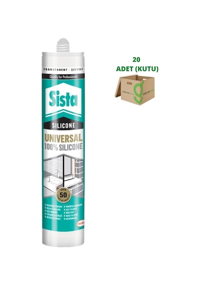 Sista Universal Silikon Şeffaf/Beyaz/Gri/Siyah/Kahve 20 Adet
