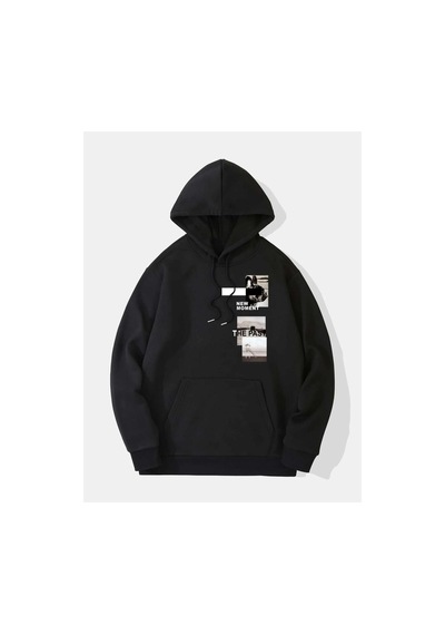 Altamira Unisex New Moment Baskılı Oversize Kapşonlu Sweatshirt 001