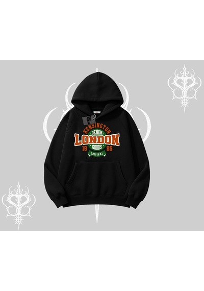 Startmore Kapşonlu Sweatshirt London Denim 1985 Siyah