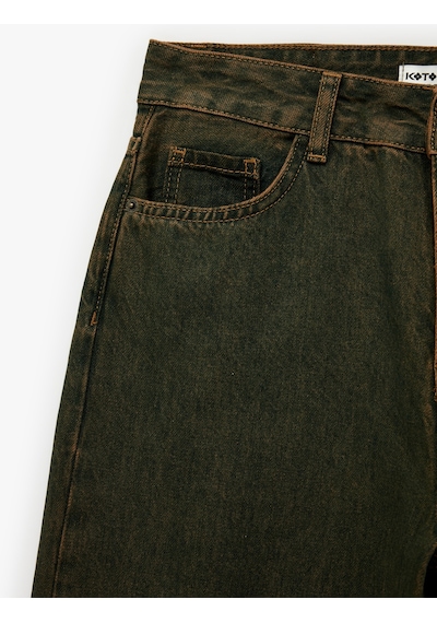 Koton Bol Kalıp Düğmeli Cepli Yıkamalı Geniş Paça Denim Pantolon - Loose Straight Fit Jean Ovd 6sal40148md Ovd Koton Bol Kalıp Düğmeli Cepli Yıkamalı Geniş Paça Denim Pantolon - Loose Straight Fit Jean Ovd 6sal40148md Ovd