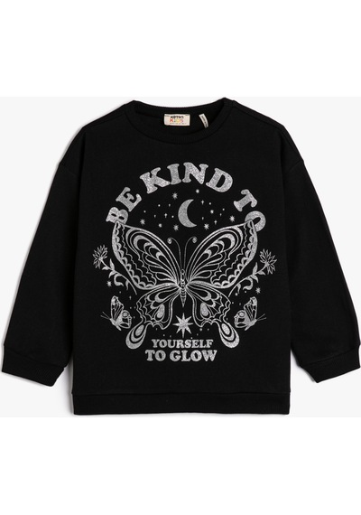 Koton Sweatshirt Kelebek Baskılı Simli Uzun Kollu Bisiklet Yaka Şardonlu Siyah 4wkg10211ak 4WKG10211AK999 Siyah Koton Sweatshirt Kelebek Baskılı Simli Uzun Kollu Bisiklet Yaka Şardonlu Siyah 4wkg10211ak 4WKG10211AK999 Siyah