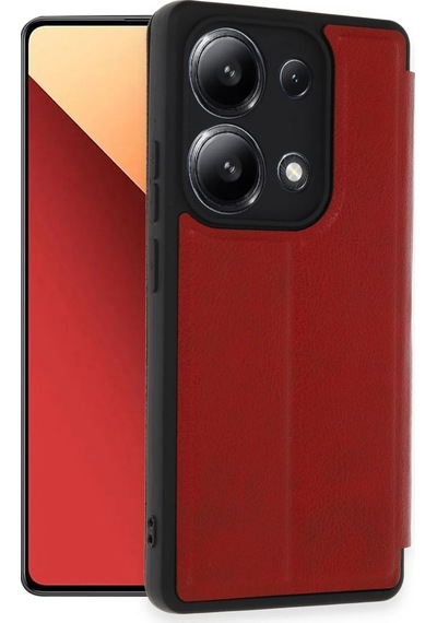 Cosmotex Newface Xiaomi Redmi Note 13 4g Kılıf Flip Cover - Kırmızı