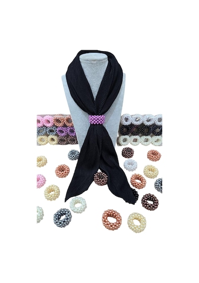 Melodi Scarf Kadın Tesettür Eşarp Yüzüğü Mor Mor