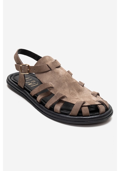 Luvishoes Alone Vizon Süet Hakiki Deri Kadın Sandalet