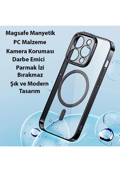 Baseus Glitter İphone 14 Pro Max 6.7 Magsafe Silikon Kılıf + Tempered Ekran Koruyucu Set- 5775 Çok Renkli