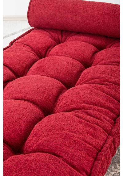 Sofa Buklet Kapitoneli Yer-sedir Minderi - Kırmızı Kırmızı