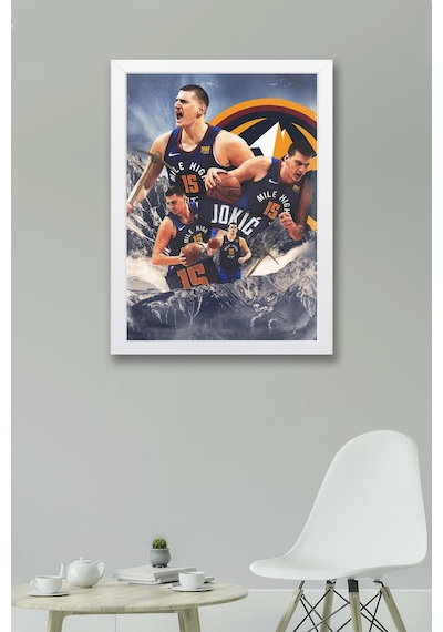 Nikola Jokic Çerçeveli Tablo - Denver Nuggets Nba Posteri Tablo