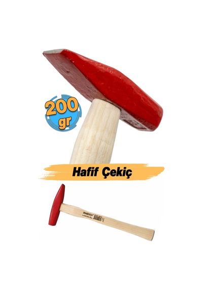 Ahşap Saplı Hafif 200 Gram 1 Adet Metal Başlı Çekiç Çivi Çakma Dıy Uygulamaları Hobi İşi