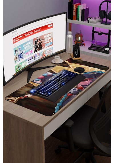 Yun Jin Genshin Impact Anime Oyuncu V4 - 90x40 Xxl Gaming Mouse Pad Fare Altlığı