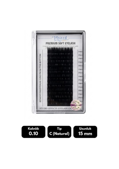 Misyul 0.10c Natural Kıvrım 15 Mm Soft Eyelash Doğal İpek Kirpik 16'lı