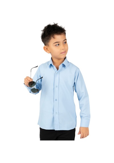 Mnk Baby & Kids Düz Renk Erkek Çocuk Gömlek Mnk0575 Mavi