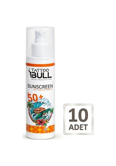 Tattoobull Güneş Kremi 100 Ml Dövme Ve Cilt Koruyucu Spf Krem 10 Adet