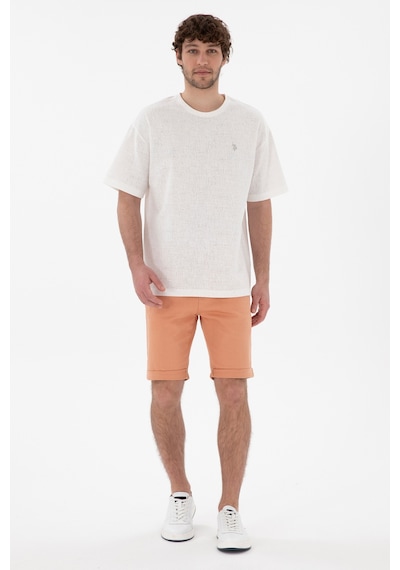 U.S. Polo Assn. Erkek Comfort Fit Bisiklet Yaka Ekru Jakarlı İnterlok Tişört 50308448-VR019 U.S. Polo Assn. Erkek Comfort Fit Bisiklet Yaka Ekru Jakarlı İnterlok Tişört 50308448-VR019