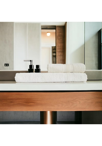Lunox Home%100 Havlu Takımı Vücut Havlusu 90x140 Cm, Baş Havlusu 50x80 Cm, Ekstra Yumuşaklık Krem Sku: Smg8690010234940 Açık Bej