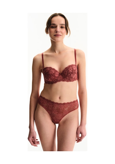 Penti Bordo Pop Up Destekli Lace Dantel Sütyen