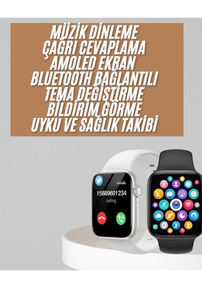 1.83 İnç Akıllı Saat Android Ve İos Uyumlu Çağrı Cevaplayabilen Adımsayar Gps Takibi