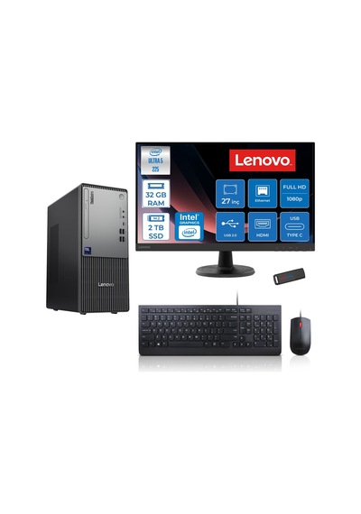 Lenovo ThinkCentre Neo 50T Gen 6 13BD007UTR27F14 Ultra 5 225 32 GB 2 TB SSD 27" Free Dos Masaüstü Bilgisayar + USB Bellek