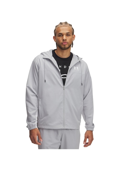 Under Armour Rival Woven Erkek Gri Kapüşonlu Ceket Gri