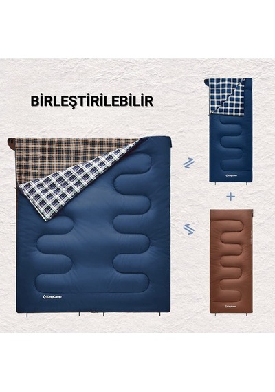 Kingcamp Snowflake 400 Ultra -15 C Uyku Tulumu Navy Sağ F. Mavi