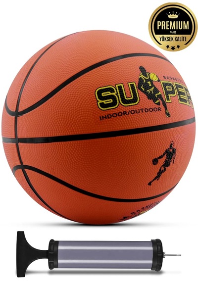 Basketbol Topu Iç Dış Mekan Pompa 7 Numara Turuncu