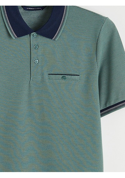 Lcwaıkıkı Classic Yeşil Polo Yaka Kısa Kollu Pile Erkek Tişört