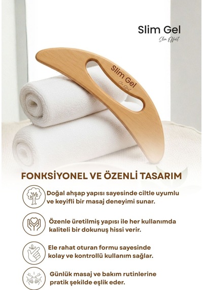 %100 Doğal Ahşap El Yapımı Lenf Masaj Aleti Selülit Karşıtı Ahşap Masaj Aleti